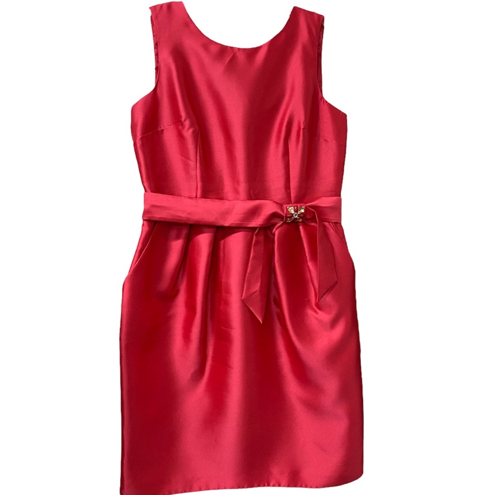 ALEX EVENINGS Womens Formal Party Wedding Dress Size 14 Short Pink Sleeveless
